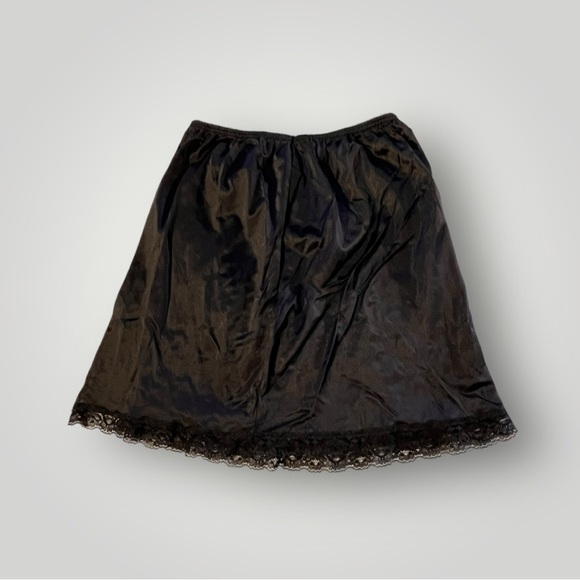 Vintage Black 100% Antron Nylon Mini Skirt Slip - Picture 2 of 14